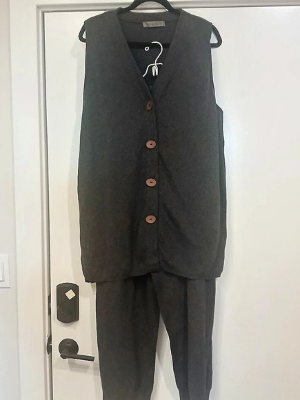 Blue Fish Gray Button Front Two-Piece Outfit